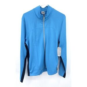 ALO Yoga Jacket Men's Small Coolfit Full Zip Activewear Long Sleeve Blue NWT